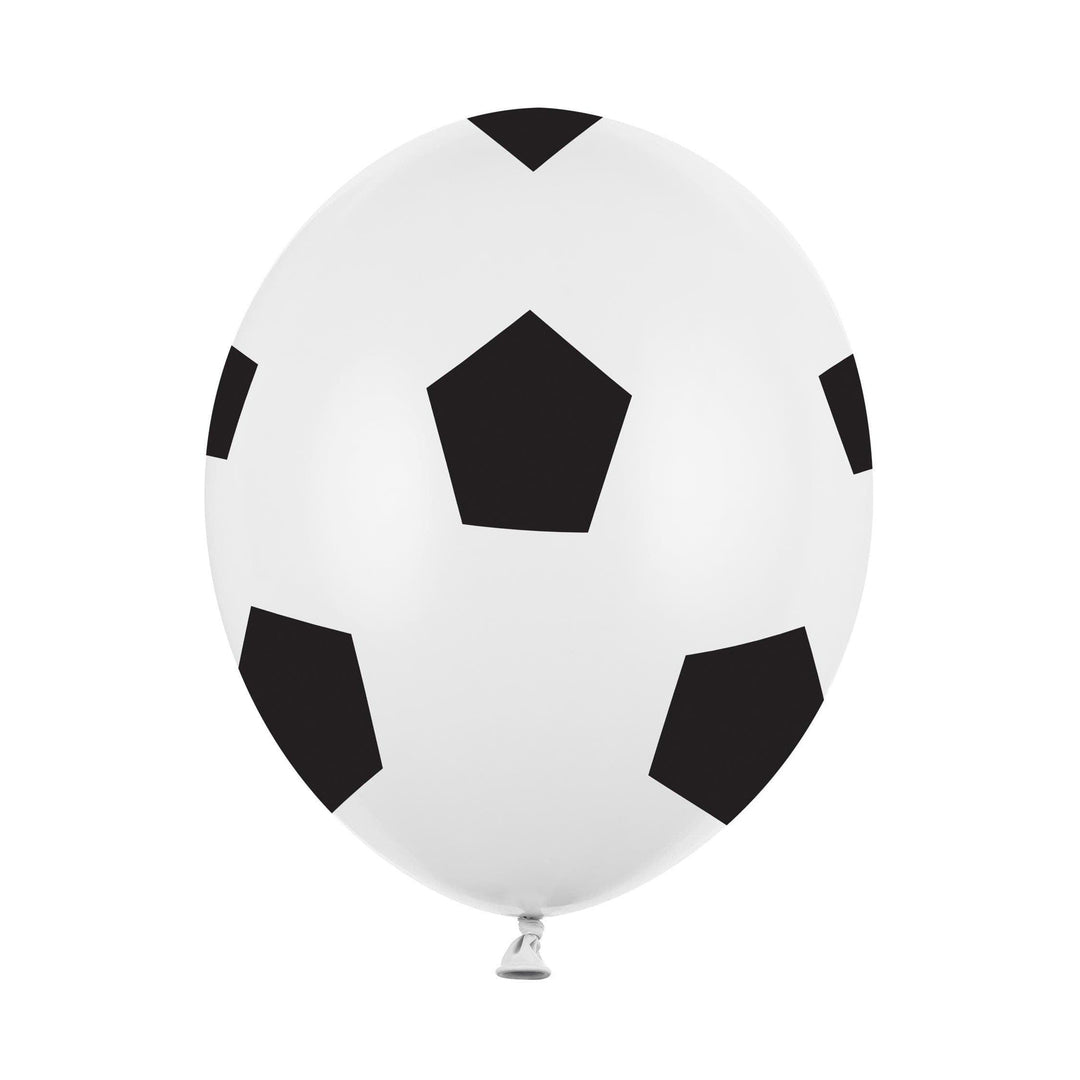 Football Balloons - Soccer Ball Print - Match Day Stadium Decor-Pure White & Black Design-Sports Birthday Party Supplies-Air Or Helium-6 Pcs - Jolie Fete UK