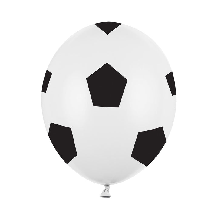 Football Balloons - Soccer Ball Print - Match Day Stadium Decor-Pure White & Black Design-Sports Birthday Party Supplies-Air Or Helium-6 Pcs - Jolie Fete UK
