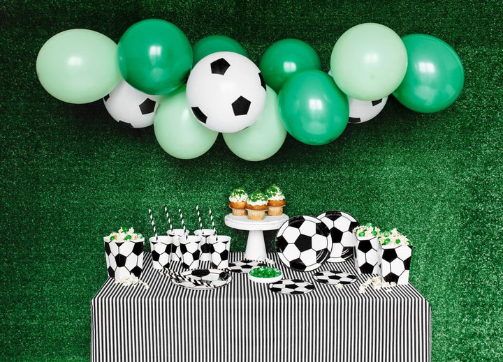 Football Balloons - Soccer Ball Print - Match Day Stadium Decor-Pure White & Black Design-Sports Birthday Party Supplies-Air Or Helium-6 Pcs - Jolie Fete UK