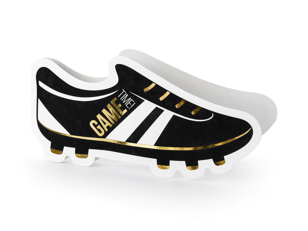 Football Boot Party Invitations - Soccer Shoe Birthday Invites - White, Gold & Black Design - Sports Birthday Party Stationery - Pack Of 6 - Jolie Fete UK