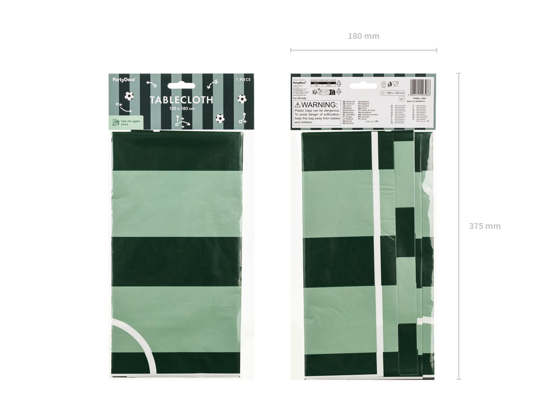 Football Pitch Disposable Tablecloth - Soccer Field Table Cover - Match Day Party Decorations - Kids Sports Birthday Tableware -120 x 180 cm - Jolie Fete UK