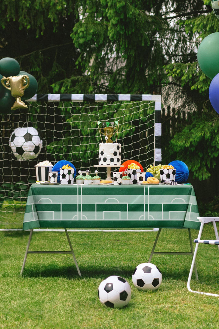 Football Pitch Disposable Tablecloth - Soccer Field Table Cover - Match Day Party Decorations - Kids Sports Birthday Tableware -120 x 180 cm - Jolie Fete UK