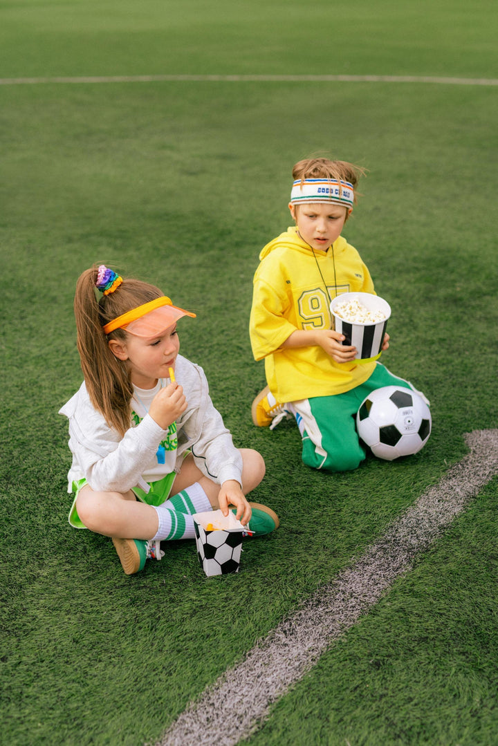 Football Popcorn Boxes - Black & White Soccer Ball Snack Tubs - Match Day Grazing Table - Sports Birthday Party Treats - Stadium Theme -6 pc - Jolie Fete UK