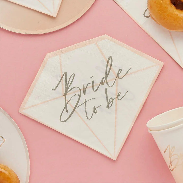 Future Mrs Party Bags - Customisable White & Pink Peach Hen Party Favour Bags-Custom Initial Bride to Be Gift Bags-Elegant Hen Do-Pack of 4 - Jolie Fete UK