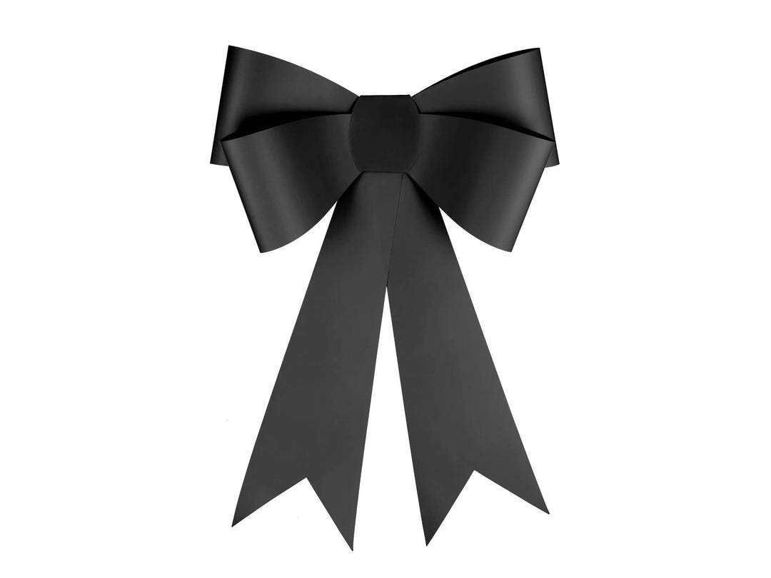 Giant Black Paper Bow Backdrop Decoration - 55x71cm DIY Self-Assembly Card Bow -Large Coquette Wall Decor For Monochrome Wedding Or Party - Jolie Fete UK