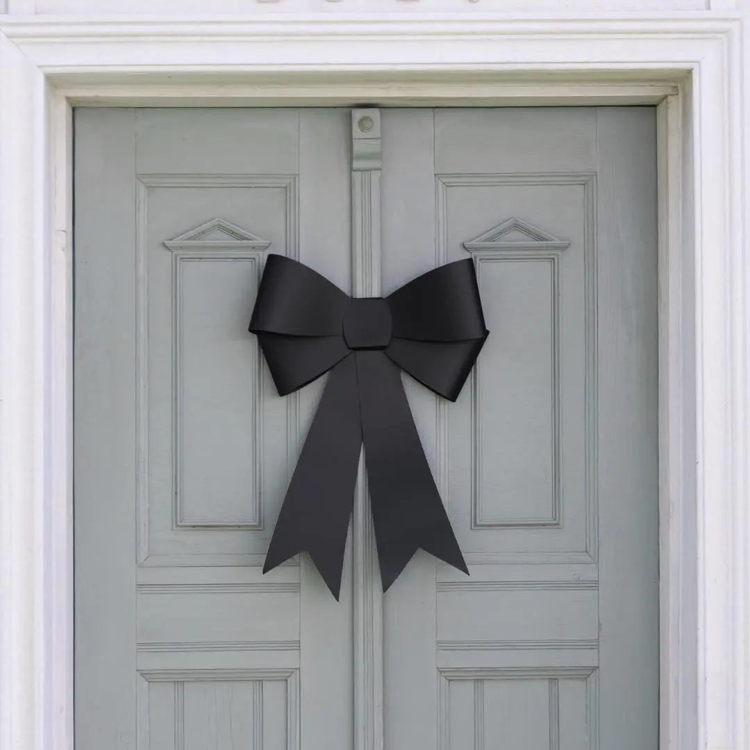 Giant Black Paper Bow Backdrop Decoration - 55x71cm DIY Self-Assembly Card Bow -Large Coquette Wall Decor For Monochrome Wedding Or Party - Jolie Fete UK