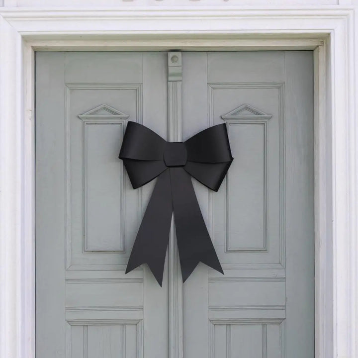 Giant Black Paper Bow Backdrop Decoration - 55x71cm DIY Self-Assembly Card Bow -Large Coquette Wall Decor For Monochrome Wedding Or Party - Jolie Fete UK