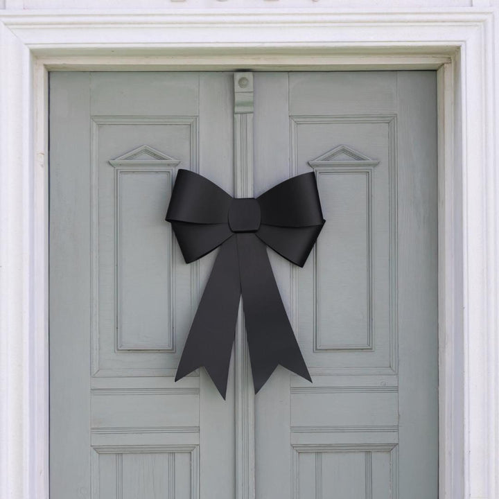 Giant Black Paper Bow Backdrop Decoration - 55x71cm DIY Self-Assembly Card Bow -Large Coquette Wall Decor For Monochrome Wedding Or Party - Jolie Fete UK
