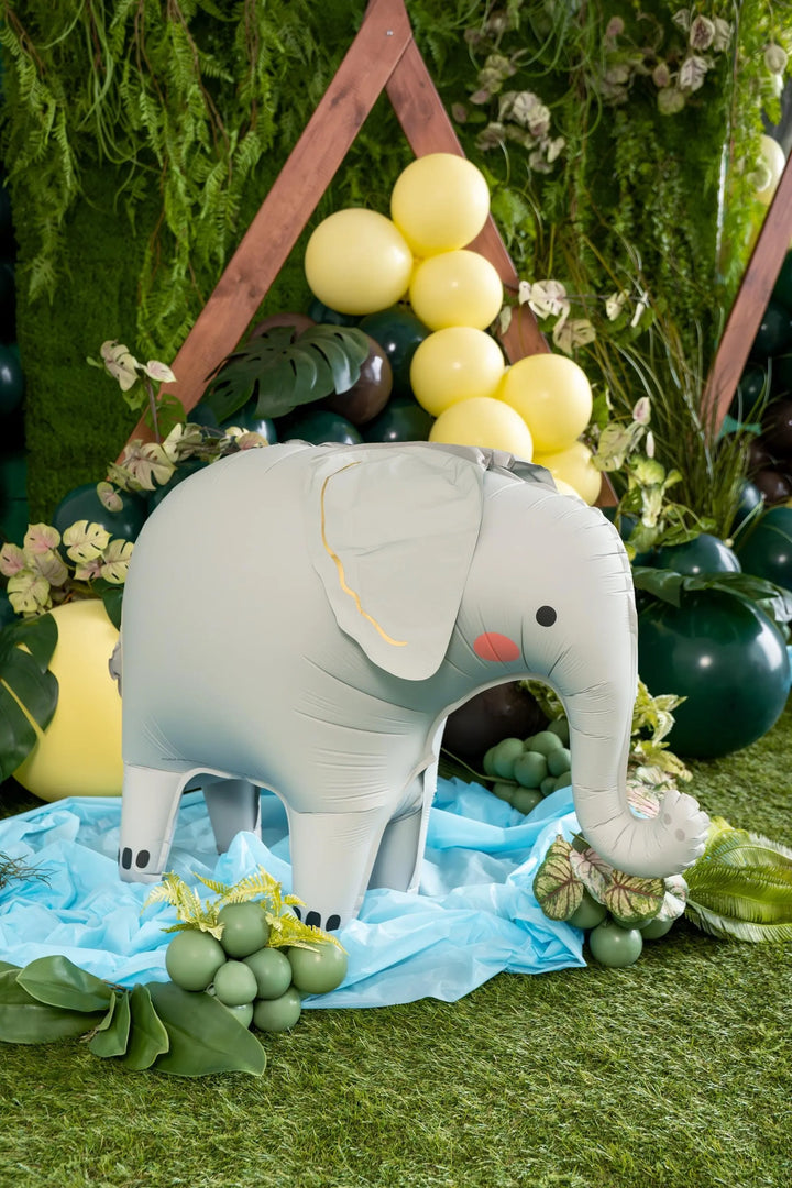 Giant Elephant Balloon - Standing Foil Balloon - Safari Birthday Decor - Jungle Animal Balloons - Wild One Party - Kids Party Balloon - Jolie Fete UK