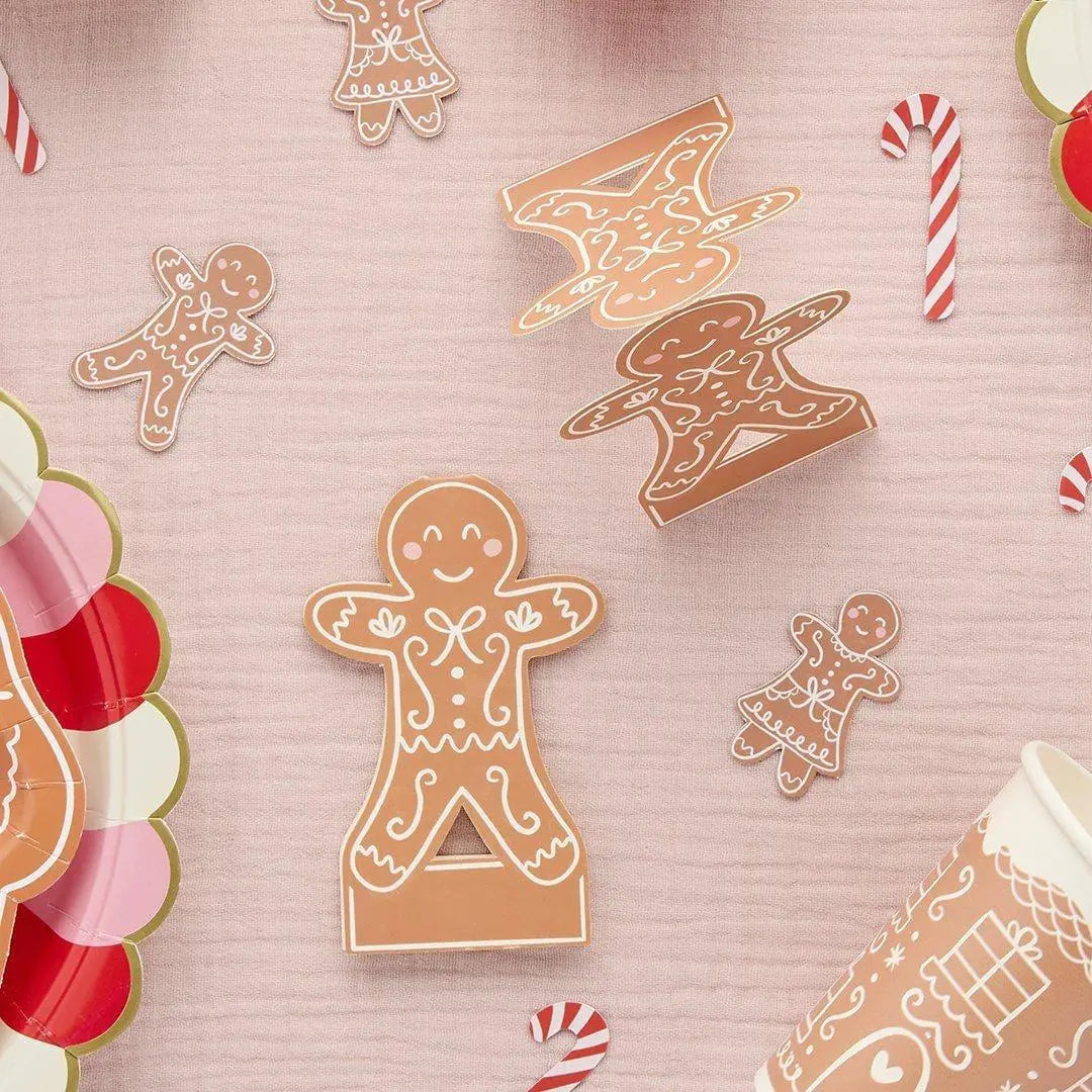 Gingerbread & Candy Cane Table Scatter - Gingerbread Christmas Table Confetti - Christmas Decorations - Holiday Decor - Christmas Craft - Jolie Fete UK