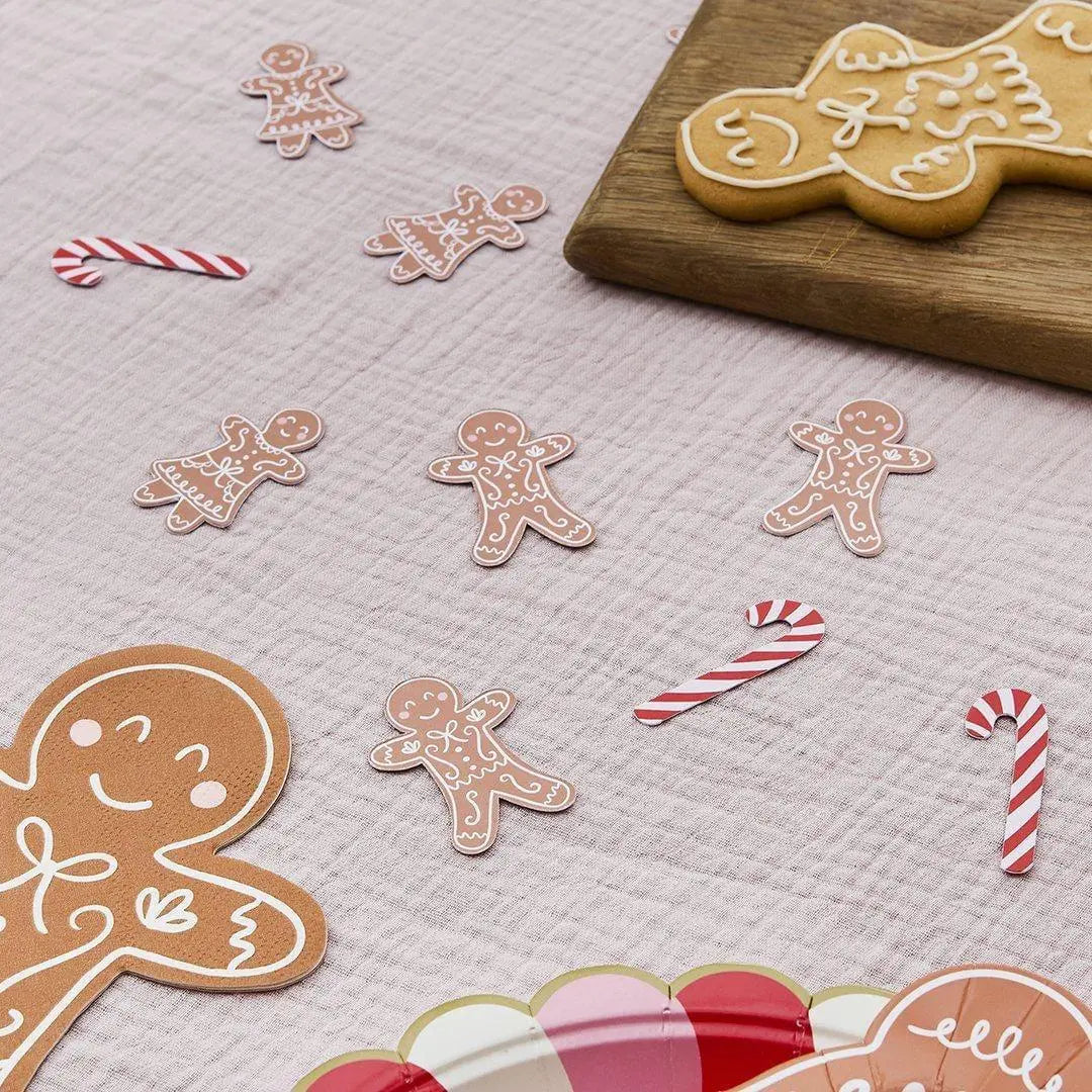 Gingerbread & Candy Cane Table Scatter - Gingerbread Christmas Table Confetti - Christmas Decorations - Holiday Decor - Christmas Craft - Jolie Fete UK