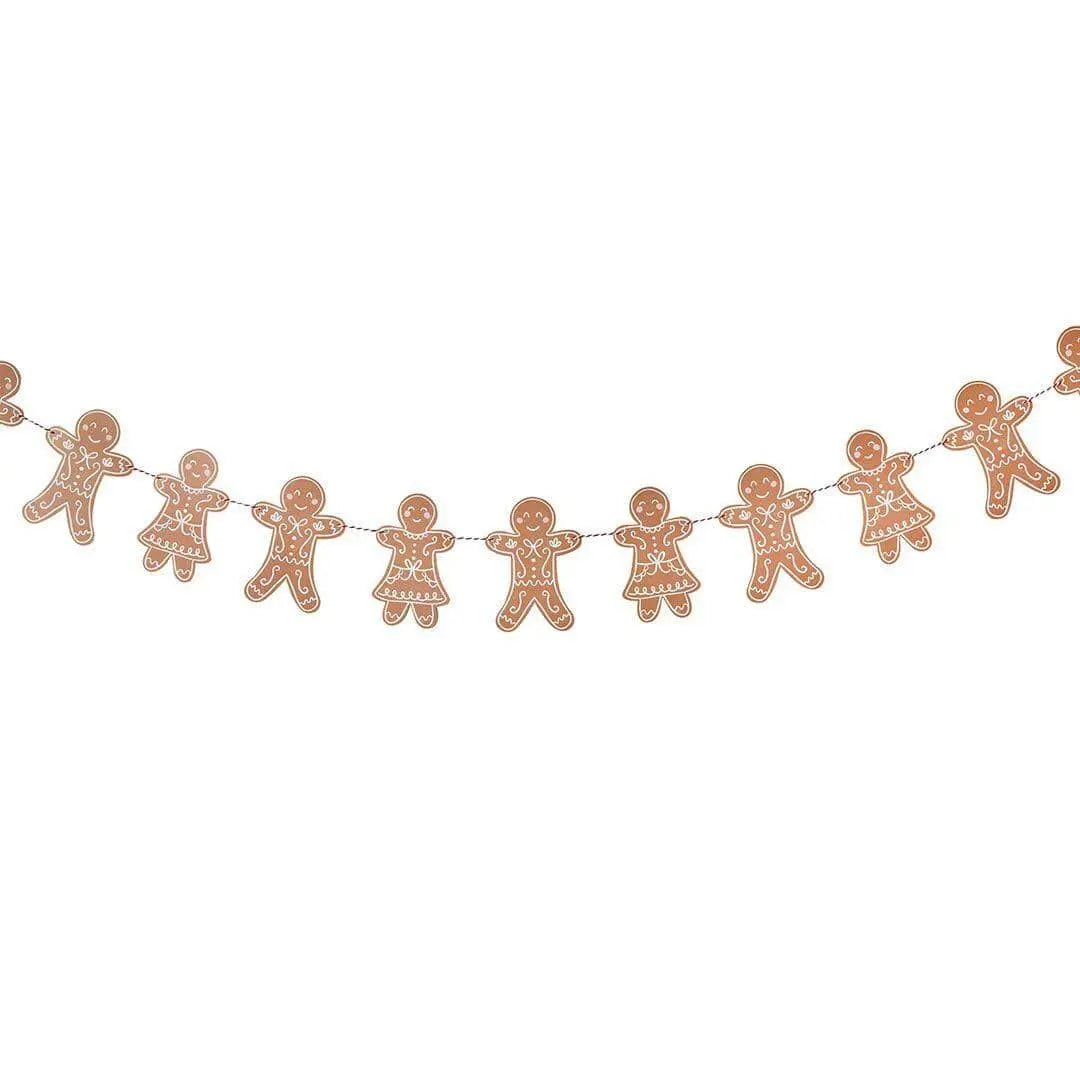 Gingerbread Friends Bunting - Gingerbread Christmas Banner - Christmas Decorations - Holiday Decor - 2m - Jolie Fete UK
