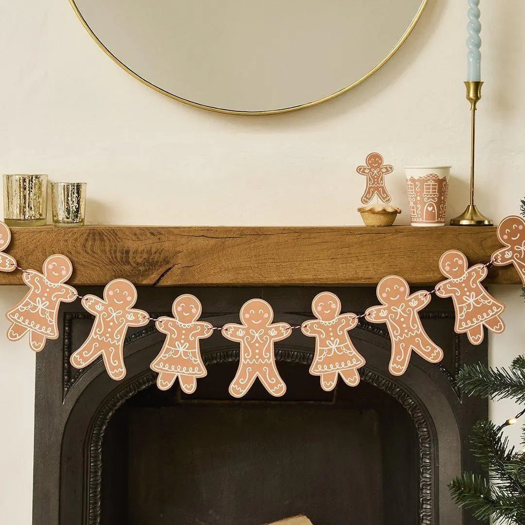 Gingerbread Friends Bunting - Gingerbread Christmas Banner - Christmas Decorations - Holiday Decor - 2m - Jolie Fete UK