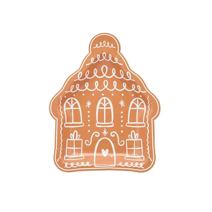 Gingerbread House Plates - Gingerbread Paper Party Plates - Christmas Table Setting - Kids Christmas Decorations - Holiday Decor - Pack Of 8 - Jolie Fete UK