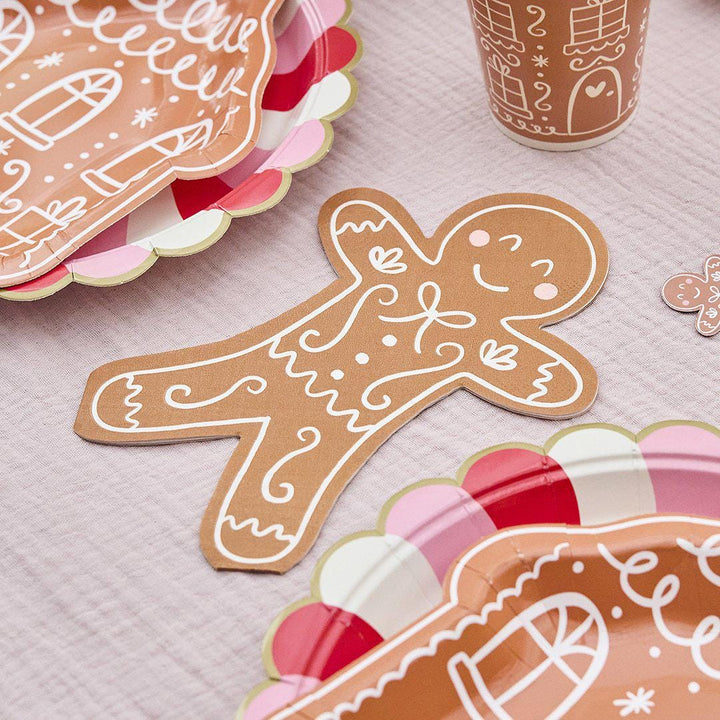 Gingerbread House Plates - Gingerbread Paper Party Plates - Christmas Table Setting - Kids Christmas Decorations - Holiday Decor - Pack Of 8 - Jolie Fete UK