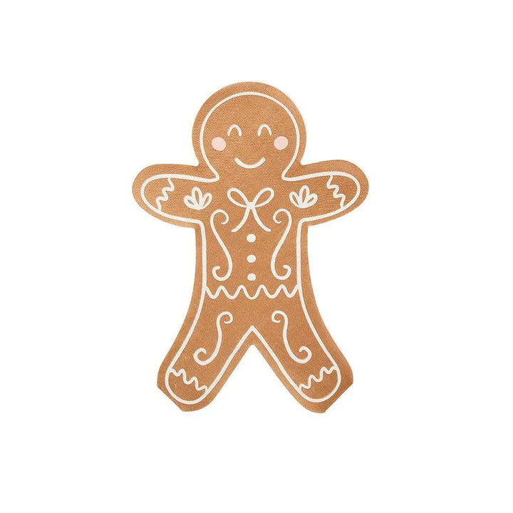 Gingerbread Napkins - Gingerbread Man Paper Napkins - Christmas Table Setting - Christmas Decorations - Holiday Decor -Kids Party-Pack Of 16 - Jolie Fete UK