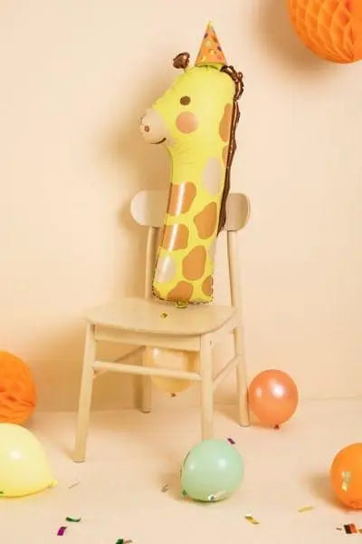 Giraffe Foil Balloon Number 1 - Safari Animal 1st Birthday Balloon Decoration - Animal Party Number Balloon - Helium Or Air Balloon - Jolie Fete