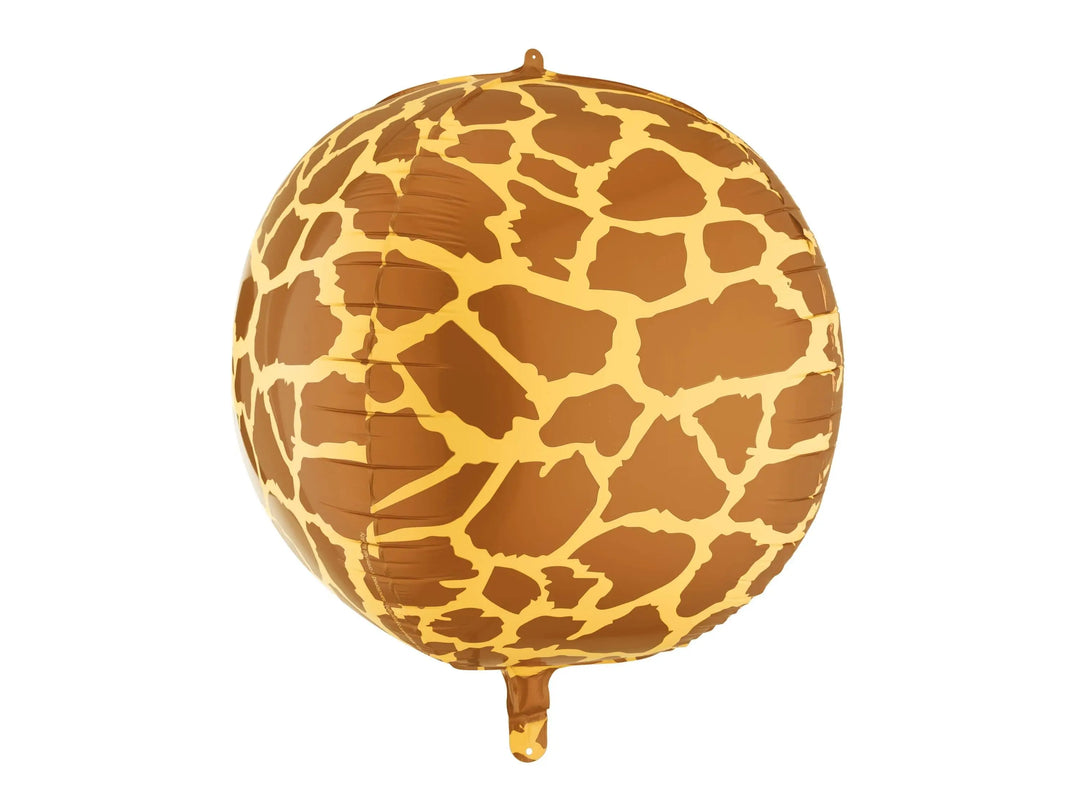Giraffe Print Balloon - Safari Birthday Decorations - Jungle Theme Foil Ball Balloon - Orb Ball Balloon - Wild One Party - Kids Birthday - Jolie Fete UK