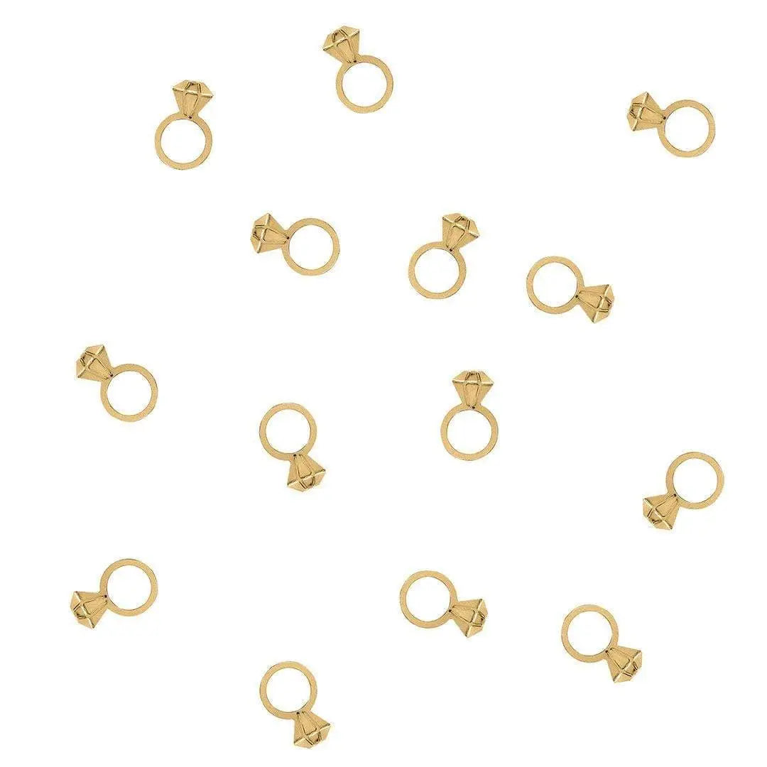 Gold Ring Table Scatter - Metallic Diamond Ring Confetti - Hen Party Decorations-Engagement Party Decor-Wedding Breakfast Table Scatters-14g - Jolie Fete UK