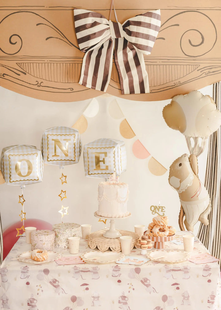 Gold ONE Birthday Cake Candle - 1st Birthday Cake Topper - Gold Script - Toddler Milestone Birthday Party Supplies - One Little Mouse - Jolie Fete UK