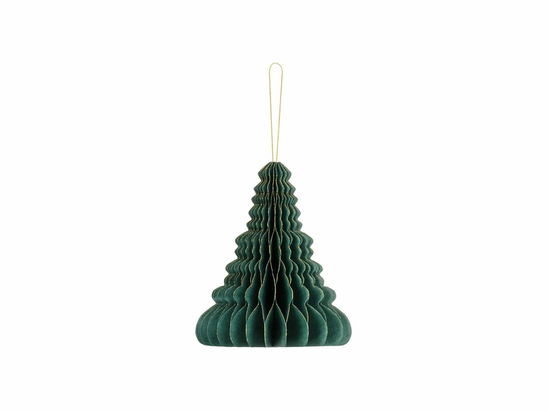 Green Honeycomb Christmas Tree Decoration - 3 Size Options - Hanging Christmas Decorations - Holiday Decor - Pop Up 3D Paper Honeycomb Trees - Jolie Fete UK