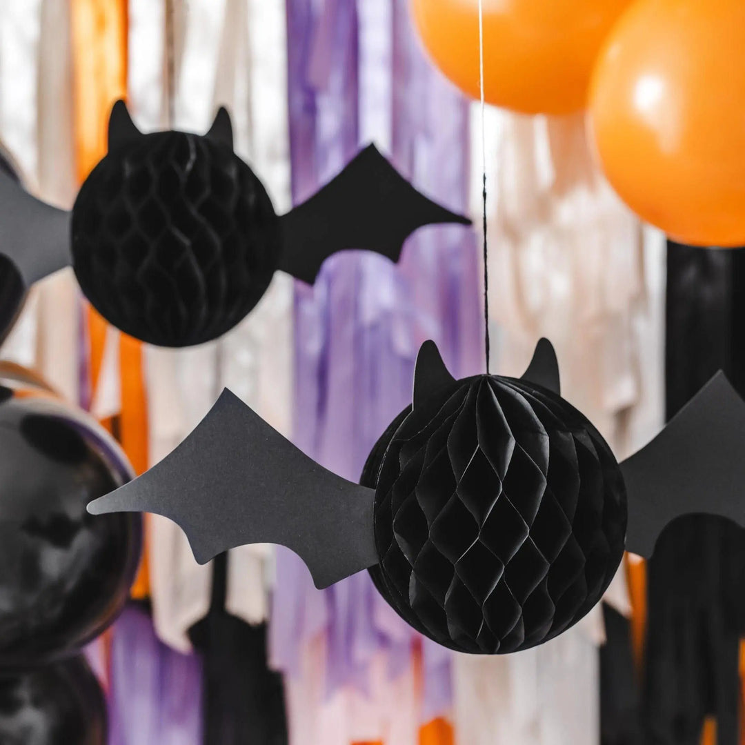 Halloween Bat Decoration - Black Honeycomb Bat - Hanging Halloween Bats - Halloween Decorations - Cute Halloween - Kids Halloween Party - Jolie Fete UK