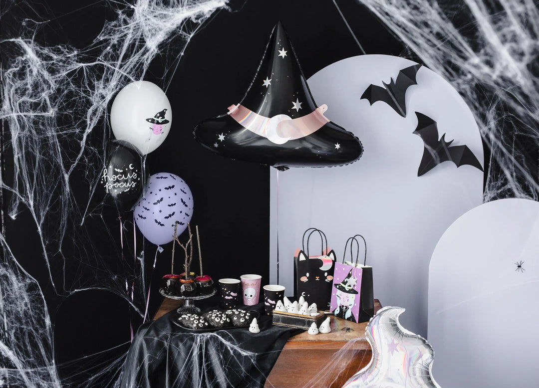 Halloween Party Bag - Individual Witch Halloween Trick Or Treat Bag - Halloween Gift Bag - Black And Purple Paper Bags - Kids Halloween Bags - Jolie Fete UK