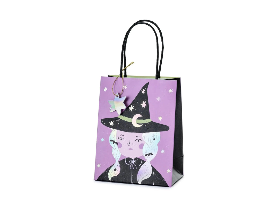 Halloween Party Bag - Individual Witch Halloween Trick Or Treat Bag - Halloween Gift Bag - Black And Purple Paper Bags - Kids Halloween Bags - Jolie Fete UK
