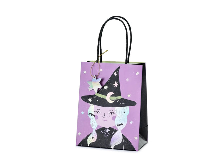 Halloween Party Bag - Individual Witch Halloween Trick Or Treat Bag - Halloween Gift Bag - Black And Purple Paper Bags - Kids Halloween Bags - Jolie Fete UK