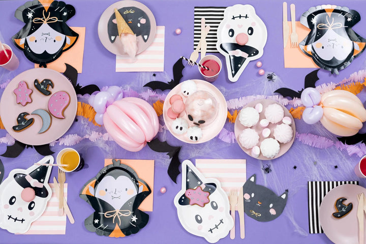 Cute Halloween Skull Paper Plates -Skull Shaped Plates-Halloween Paper Plates-Halloween Tableware-Skeleton Decorations- Kids Halloween Party - Jolie Fete UK