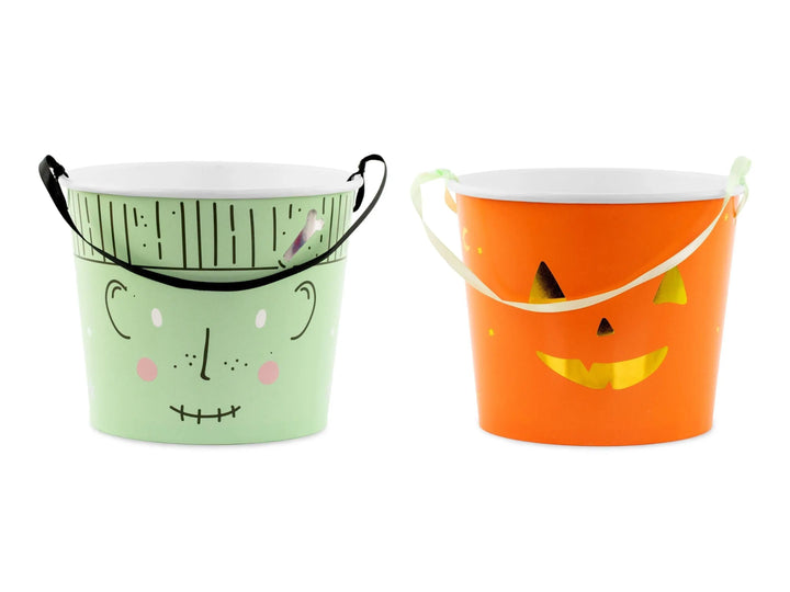 Halloween Treat Buckets - Small Candy Buckets - Halloween Treats - Trick Or Treat Buckets - Cute Halloween - Kids Halloween Party -Pack Of 2 - Jolie Fete UK