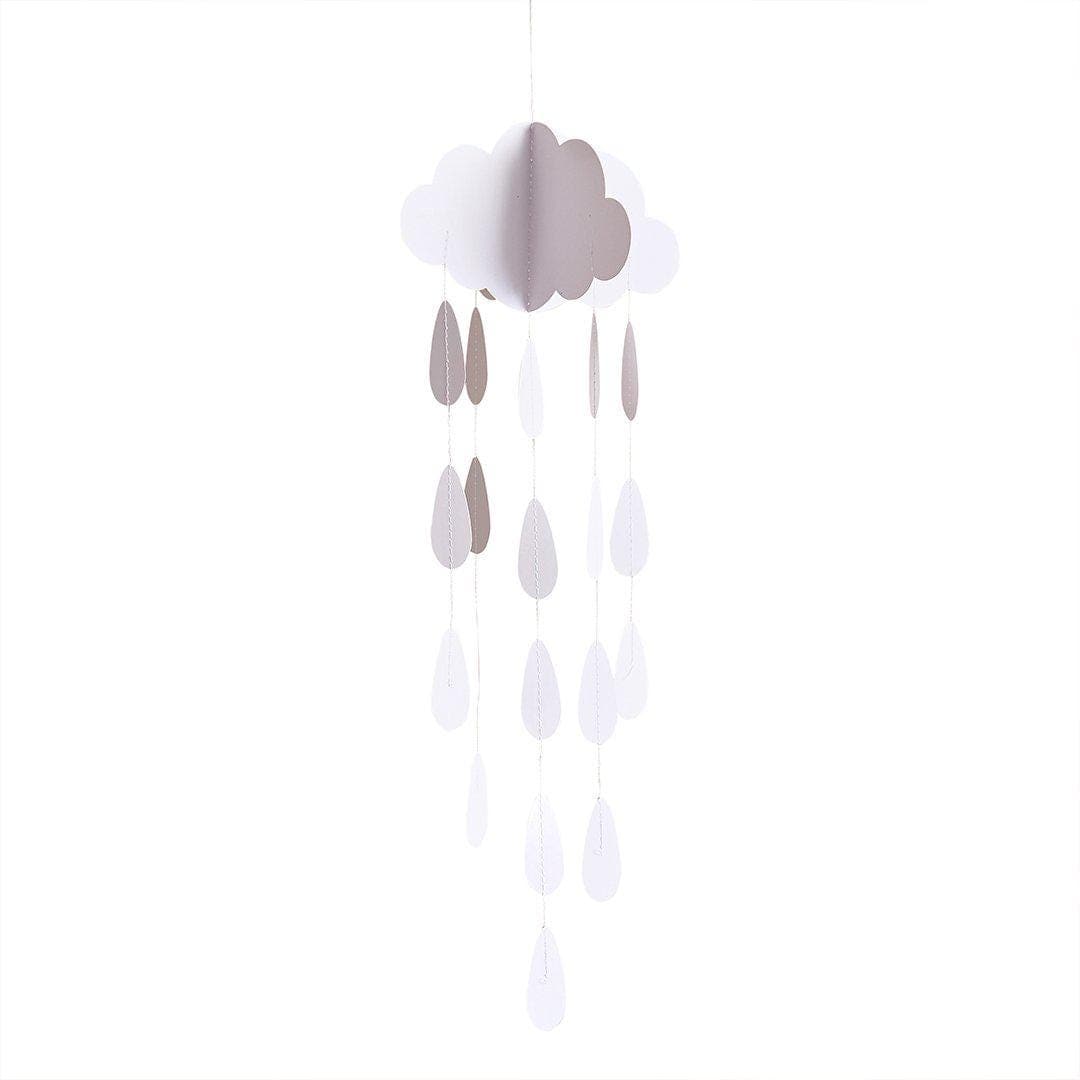 Hanging Cloud Decoration - Neutral Baby Shower Mobile - Beige and Cream Nursery Decor - 3D Cloud Bunting - Party Backdrop - Baby Sprinkle - Jolie Fete UK