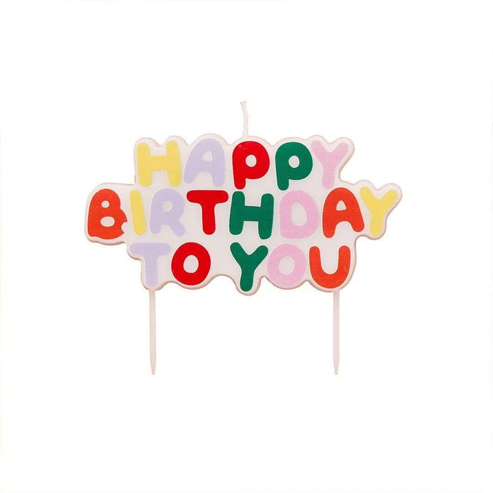 Happy Birthday Candle - Rainbow Cake Topper - Colourful Candle - Kids Birthday Party Decorations -Happy Birthday To You Birthday Cake Candle - Jolie Fete UK
