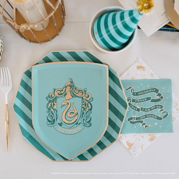 Harry Potter Party Napkins - Hogwarts House Pride - Officially Licensed - Secret Map - Gryffindor Slytherin Ravenclaw Hufflepuff -Pack of 24 - Jolie Fete UK