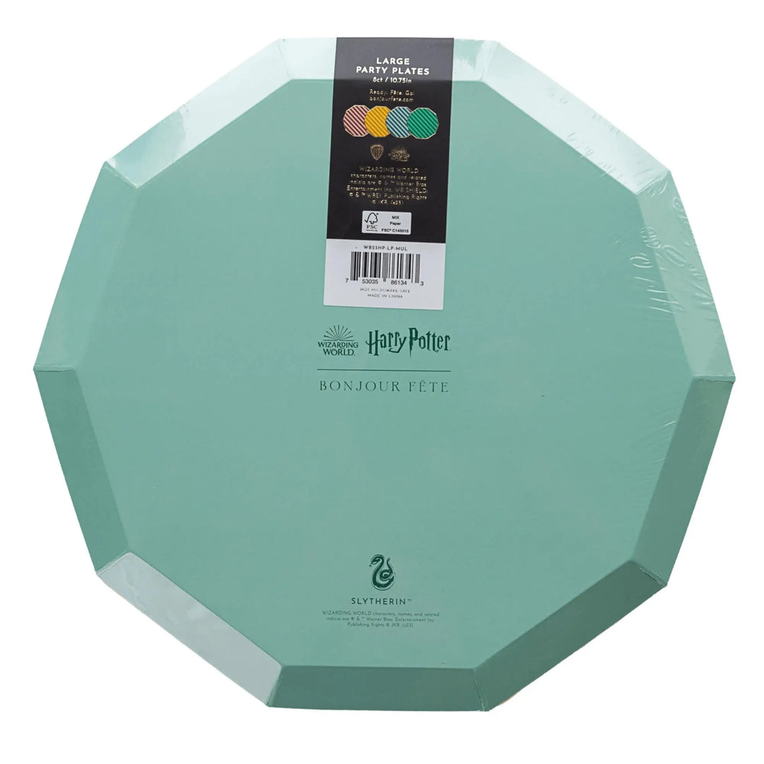 Harry Potter Party Plates - Officially Licensed House Pride Striped Large Paper Plates - Hogwarts Birthday Tableware - Pack of 8 - Jolie Fete UK