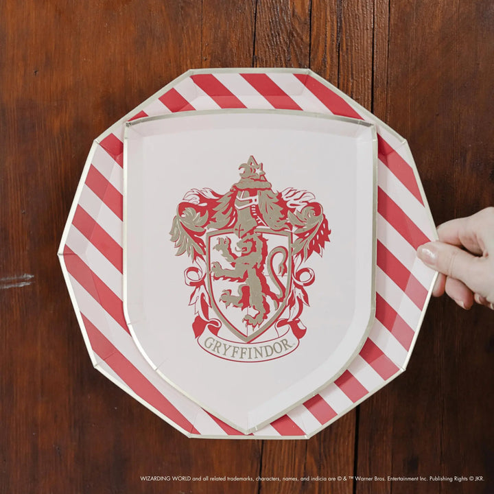 Harry Potter Party Plates - Officially Licensed House Pride Striped Large Paper Plates - Hogwarts Birthday Tableware - Pack of 8 - Jolie Fete UK