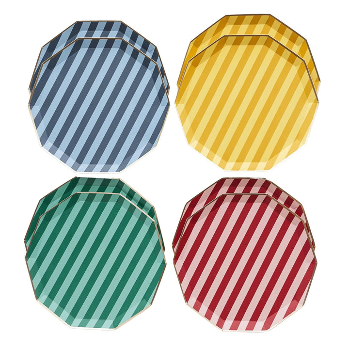 Harry Potter Party Plates - Officially Licensed House Pride Striped Large Paper Plates - Hogwarts Birthday Tableware - Pack of 8 - Jolie Fete UK