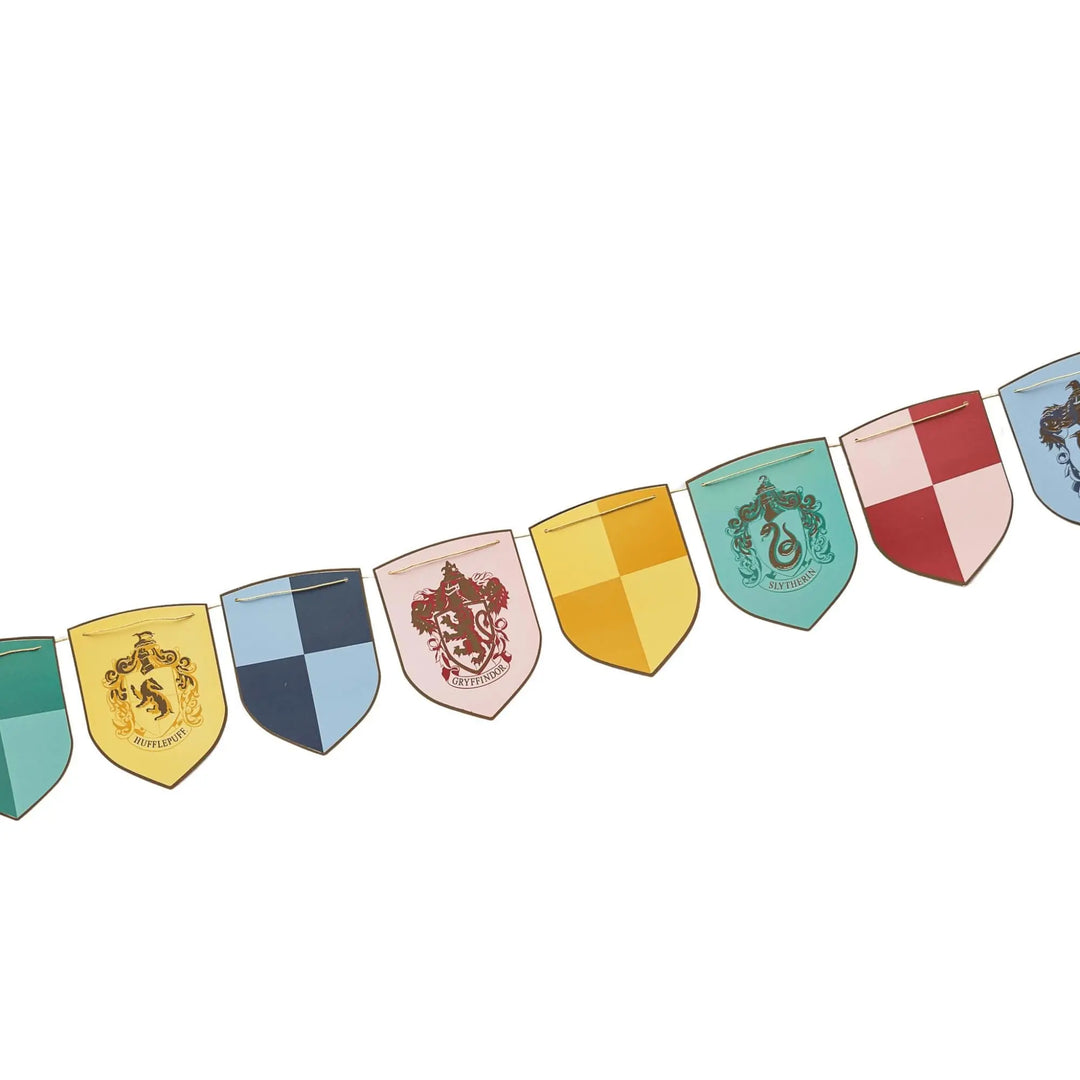 Harry Potter Party Banner - Officially Licensed Hogwarts House Pride Bunting Decoration - Gryffindor Slytherin Ravenclaw Hufflepuff - Jolie Fete UK