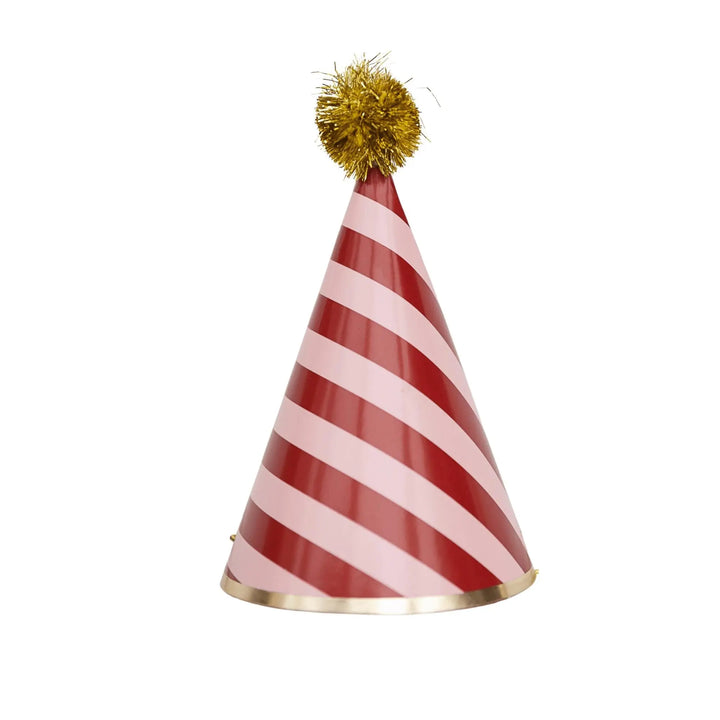 Harry Potter Party Hats - Officially Licensed House Pride Striped Hats - Hogwarts Birthday Party Supplies - Wizard Theme - Pack of 8 - Jolie Fete UK
