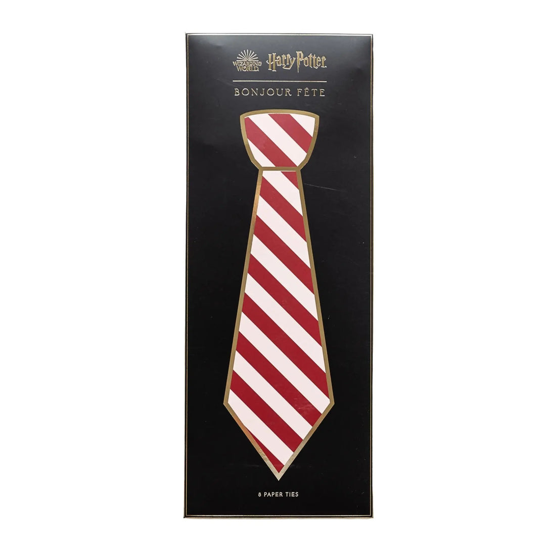 Harry Potter Party Ties - Officially Licensed Hogwarts House Colour Paper Ties - Wizard Birthday Party Hat Alternative - Pack of 8 - Jolie Fete UK