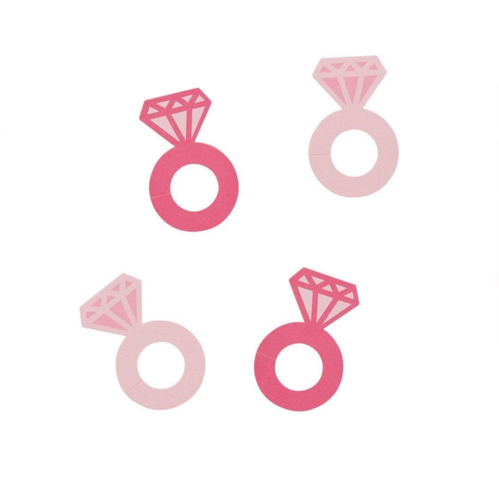 Hen Party Pink Ring Glass Markers - She’s Tying The Knot Drink Charms - Coquette Bride To Be Party Decorations - Hootyballoo - Pack of 12 - Jolie Fete UK