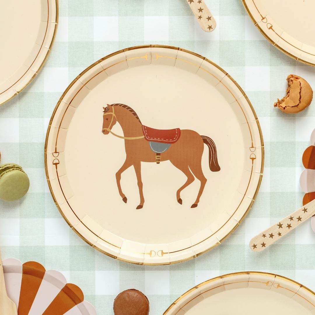 Horse Paper Plates - Horse Party Paper Plates - Birthday Party Decorations - Disposable Tableware - Western Party Theme-Farm Party-Pack Of 6 - Jolie Fete UK
