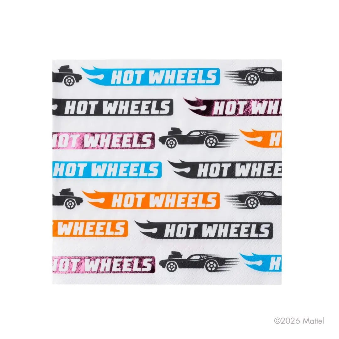 Hot Wheels Race Car Napkins - Boys Birthday Party Napkins - Racing Party Supplies - Large Lunch Napkins - Officially Licensed - Pack of 20 - Jolie Fete UK