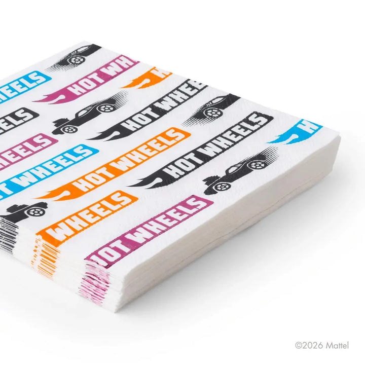 Hot Wheels Race Car Napkins - Boys Birthday Party Napkins - Racing Party Supplies - Large Lunch Napkins - Officially Licensed - Pack of 20 - Jolie Fete UK