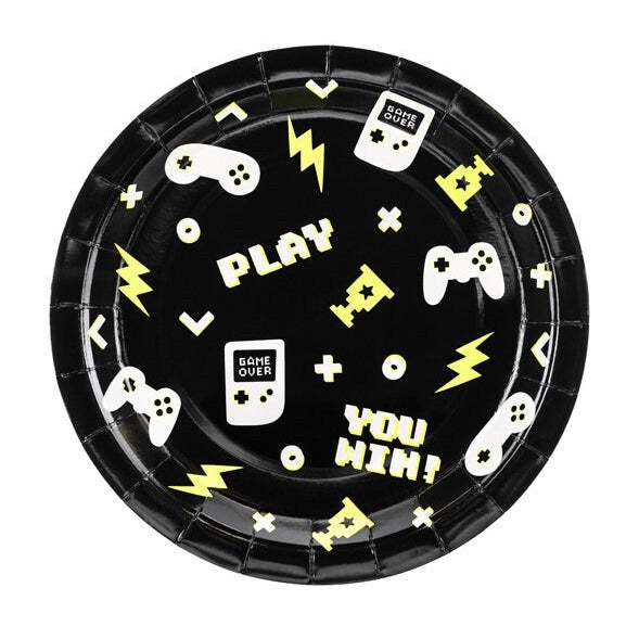 Gaming Party Paper Plates - Birthday Plates - Video Game Party - Kids Game On Party Supplies -Gamers Party Decor-Level Up Birthday-Pack Of 6 - Jolie Fete