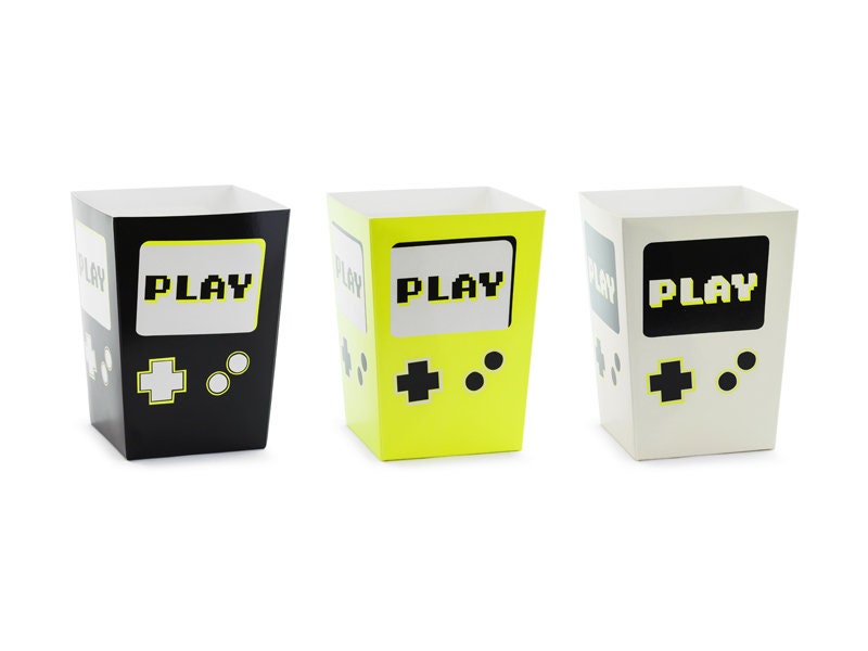 Gaming Party Popcorn Boxes - Gamepad Snack Tubs -Video Game Party-Kids Game On Party Supplies-Gamers Party Decor-Level Up Birthday-Pack Of 6 - Jolie Fete