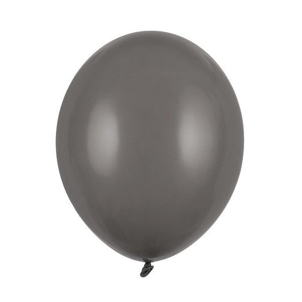 Pastel Grey 12" Strong Round Latex Balloons - Pack Of 10 - Jolie Fete
