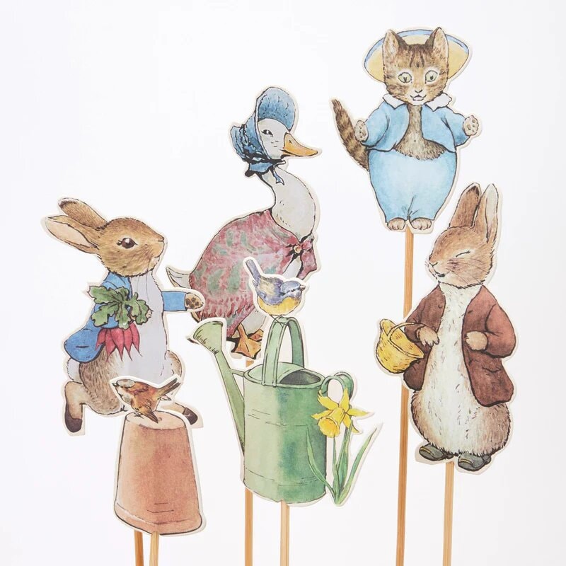 Peter Rabbit Cake Toppers - Beatrix Potter Peter Rabbit And Friends - Meri Meri - Pack Of 6 - Jolie Fete