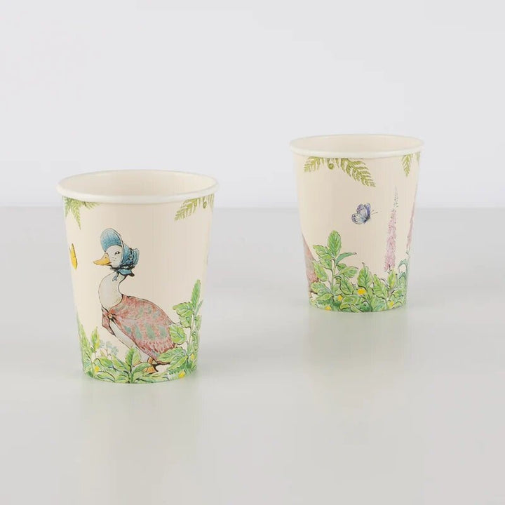 Peter Rabbit Cups - Kids Birthday Party Paper Cups - Beatrix Potter Peter Rabbit In The Garden - Baby Shower Cups - Pack Of 8 - Jolie Fete