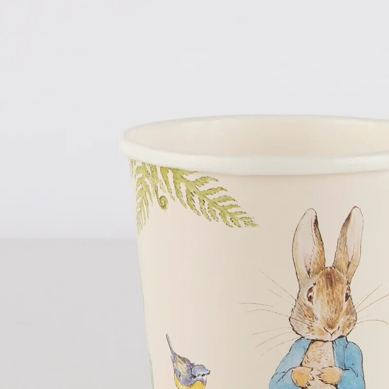 Peter Rabbit Cups - Kids Birthday Party Paper Cups - Beatrix Potter Peter Rabbit In The Garden - Baby Shower Cups - Pack Of 8 - Jolie Fete